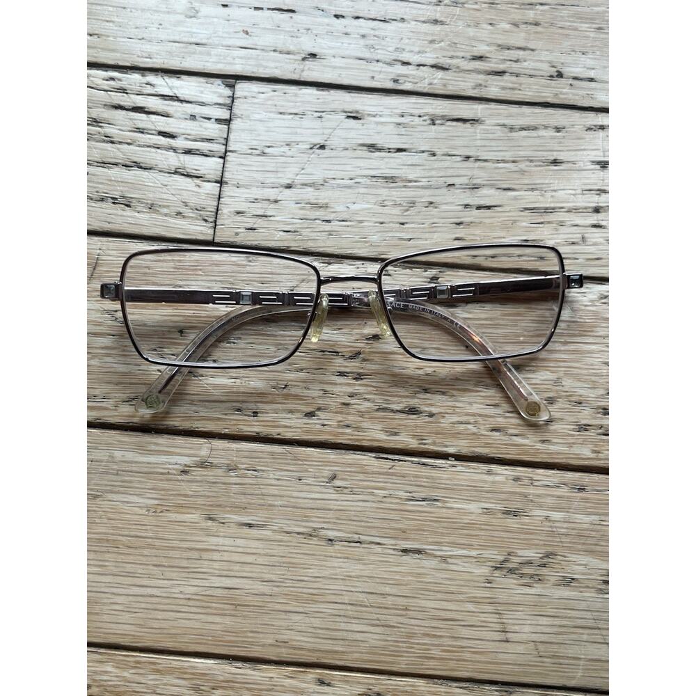 VERSACE 1150B 1056 RECTANGULAR DESIGNER FRAMES italy 51-16-135 Silver‎ Vintage
